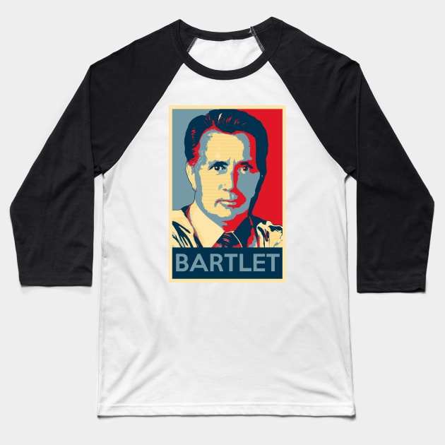 West Wing Bartlet Poster Baseball T-Shirt by baranskini